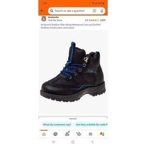Avalanche boys Outdoor‎ Hiking Waterproof Lace-up Comfort Outdoor boots Size 4